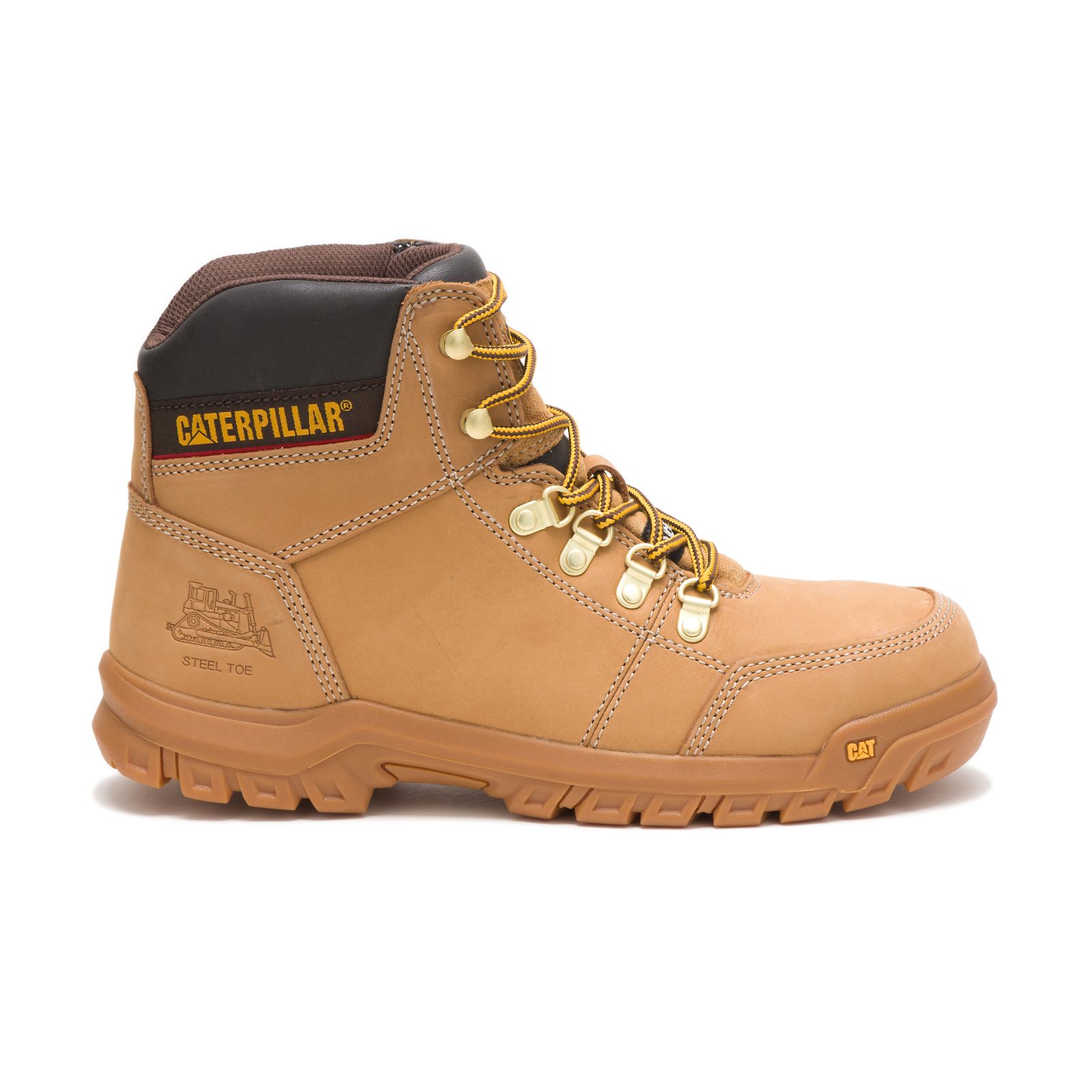 Men's Caterpillar Outline Steel Toe Work Boots Orange Ireland SAGN18076